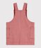 &Auml;rmelloses Baby-Kleid aus Baumwolle mit Streifen und Herz-Aufn&auml;her rosa/rosa