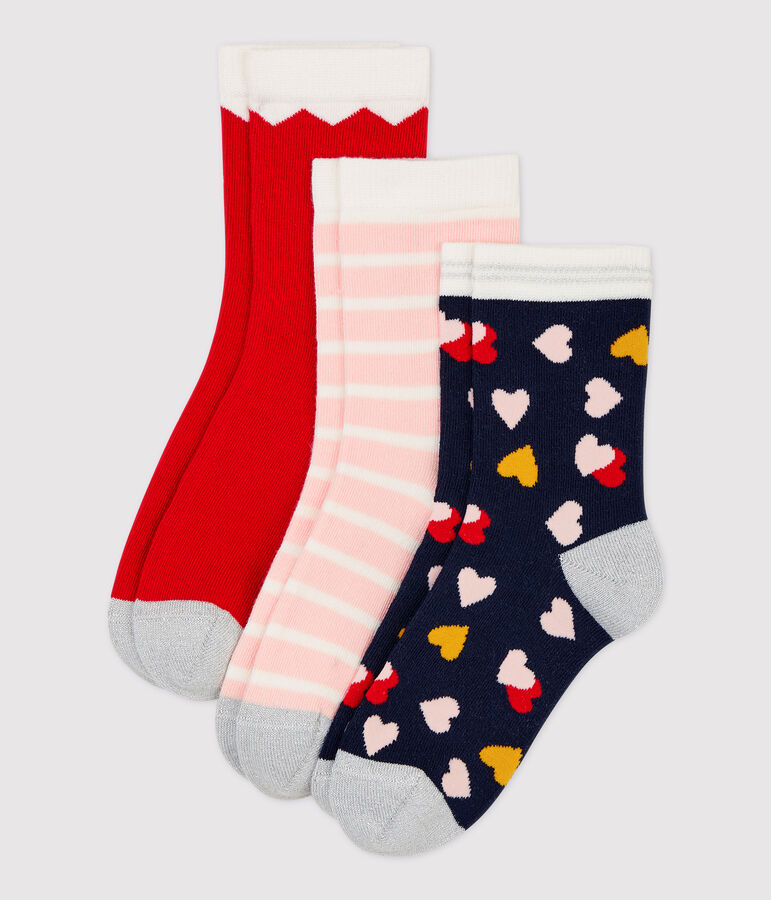3er-Set Kindersocken f&uuml;r M&auml;dchen vielfarbig