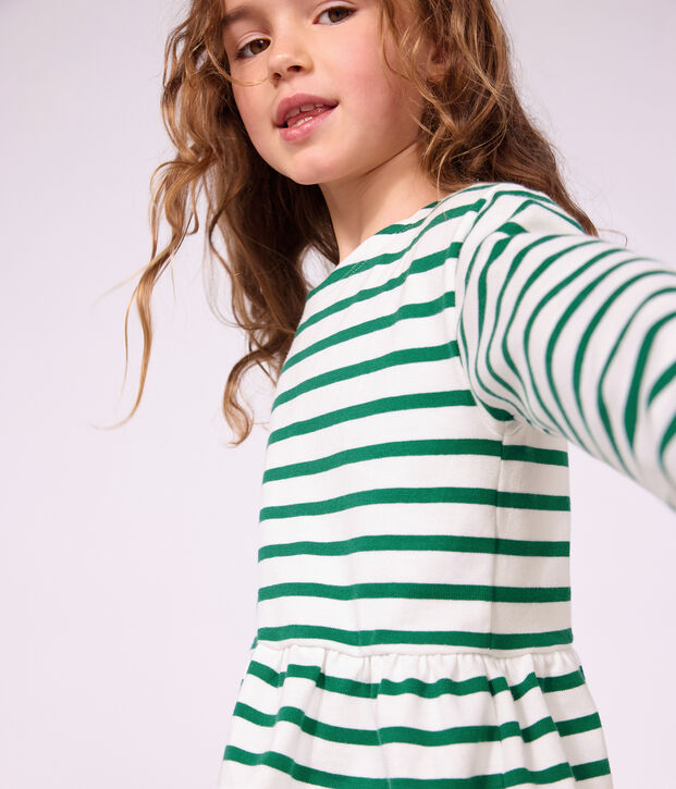 Kinder-Streifenshirt Marini&egrave;re aus Baumwolle gr&uuml;n/gr&uuml;n