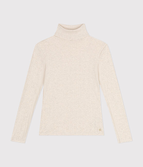 Damen-Rollkragenshirt "L'Iconique mit Zierstrick beige MONTELIMAR CHINE