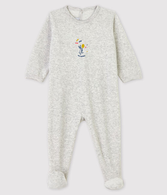 Graumelierter Baby-Strampler aus Nicki grau BELUGA CHINE