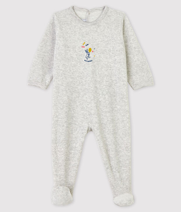 Graumelierter Baby-Strampler aus Nicki BELUGA CHINE