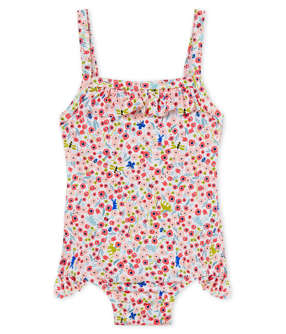 1-Teiliger gemusterter baby-badeanzug mädchen weiss MARSHMALLOW/weiss MULTICO