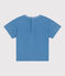 Kurzärmeliges Baby-T-Shirt aus einfarbiger Baumwolle blau ALASKA