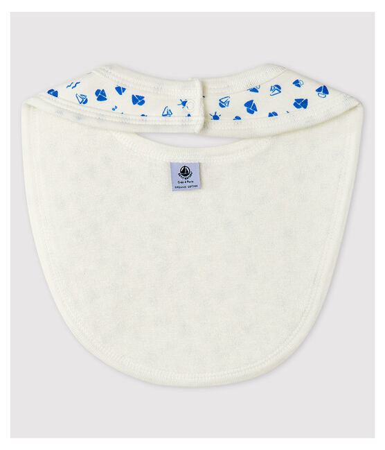 Baby-Lätzchen aus Bio-Baumwolle weiss MARSHMALLOW/blau COOL