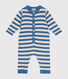 Gestreifter Baby-Overall aus Woll- und Baumwollstrick