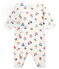 Baby Mädchen Strampler ohne Fuß in Rippstrick weiss MARSHMALLOW/weiss MULTICO