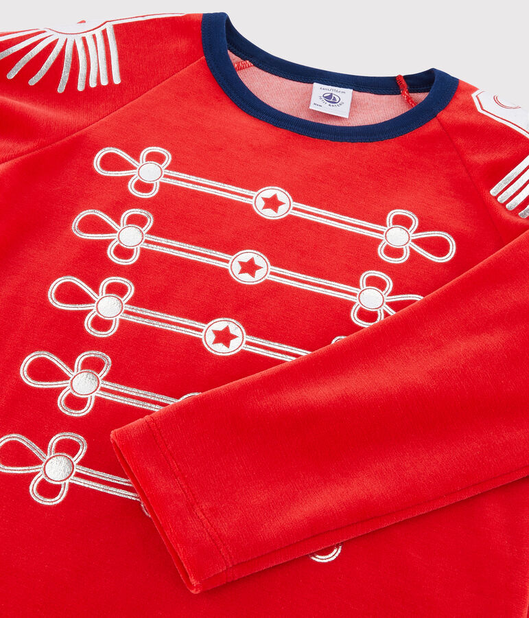 Kinderpyjama aus Nicki als Kost&uuml;m f&uuml;r Jungen blau MEDIEVAL/rot FROUFROU