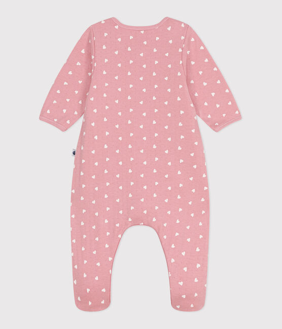 Baby-Bodyjama aus Doppeljersey mit kleinen Herzen rosa CHARME/weiss MARSHMALLOW