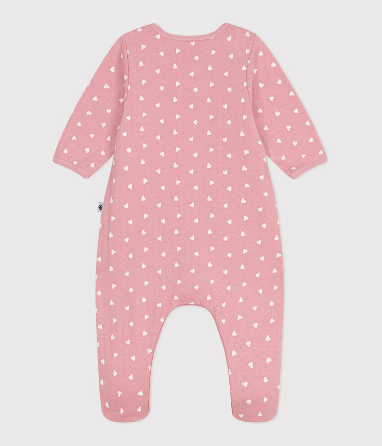 Baby-Bodyjama aus Doppeljersey mit kleinen Herzen rosa/weiss