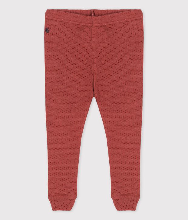 Baby-Leggings aus Ajour-Strick braun