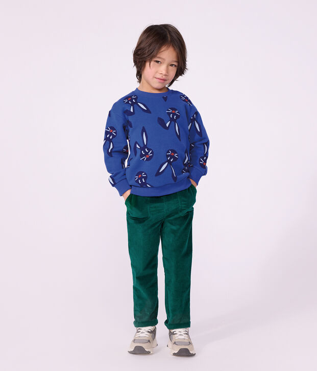 Kinder-Sweatshirt aus Baumwolle mit Tiermotiv blau/vielfarbig