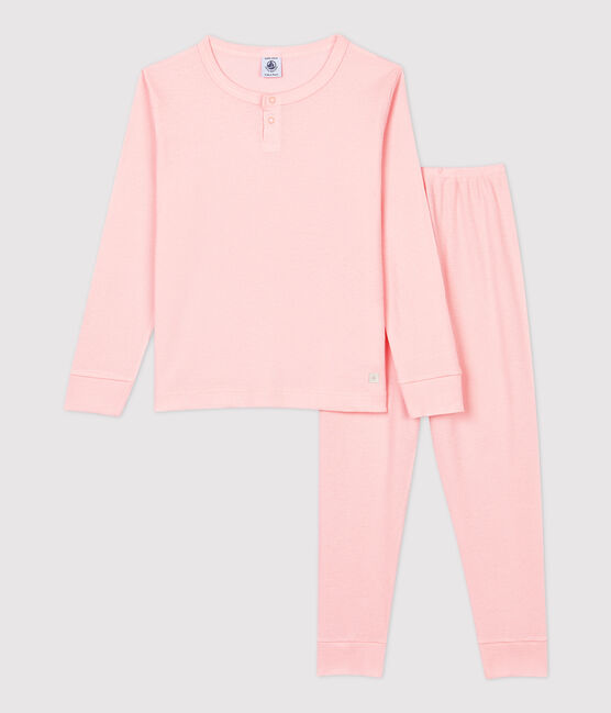Kinderpyjama aus Baumwolle/Lyocell rosa MINOIS