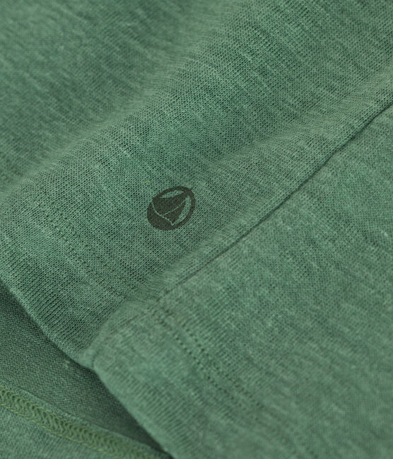 Kurzärmeliges Damen-T-Shirt aus Leinen grün PALMERAIE