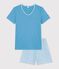 Pyjama short Femme en coton blau/vielfarbig