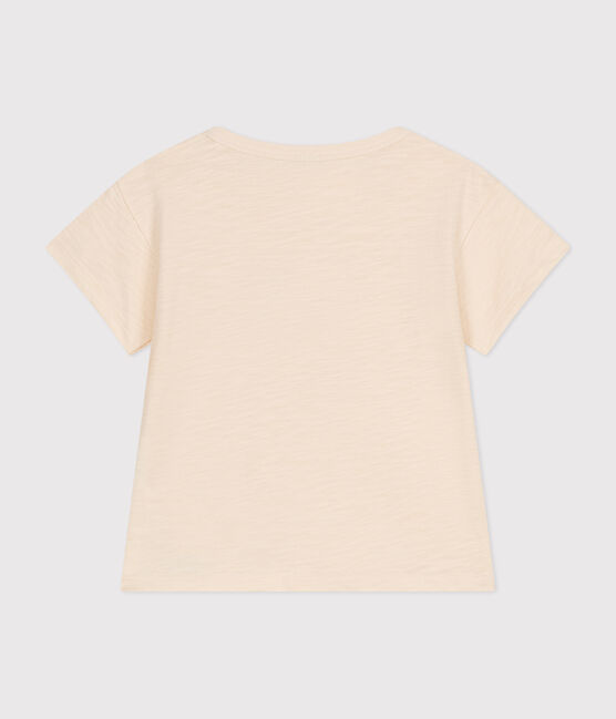 Kurzärmeliges Baby-T-Shirt aus geflammtem Jersey naturfarben AVALANCHE