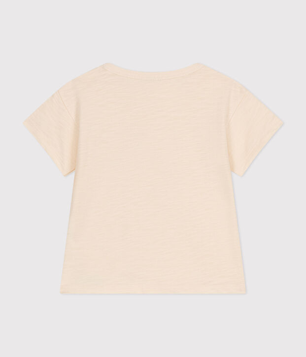 Kurz&auml;rmeliges Baby-T-Shirt aus geflammtem Jersey naturfarben