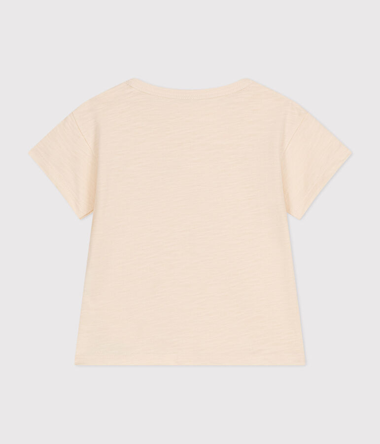 Kurz&auml;rmeliges Baby-T-Shirt aus geflammtem Jersey naturfarben