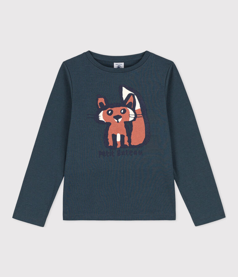 Lang&auml;rmeliges Kinder-T-Shirt aus Baumwolle f&uuml;r M&auml;dchen und  Jungen grau