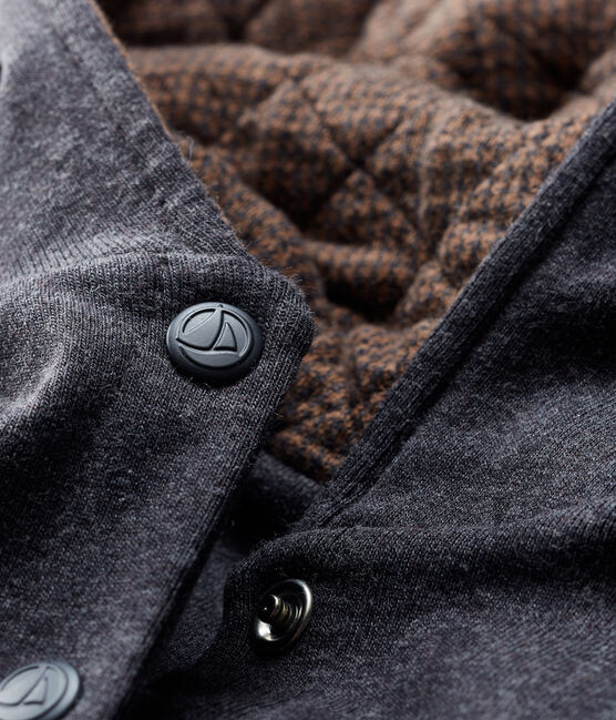 Baby-Kapuzensweatshirt aus geripptem Elasthan für Jungen. grau CITY CHINE