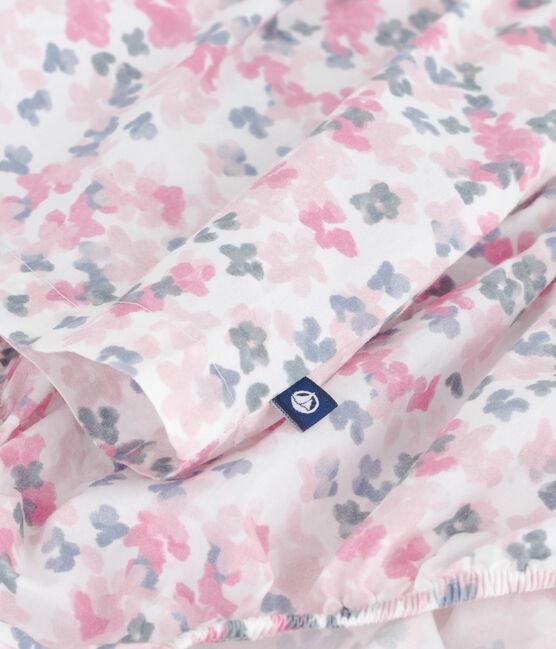 Kurzärmeliges Babykleid aus Baumwolle und dazu passender Bloomer weiss MARSHMALLOW/weiss MULTICO