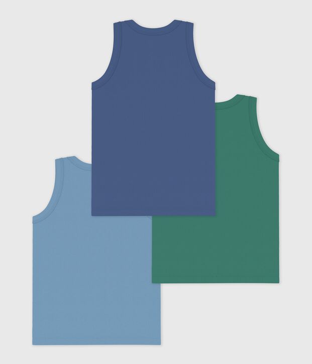 Set Kinder-Unterhemden aus einfarbiger Baumwolle vielfarbig