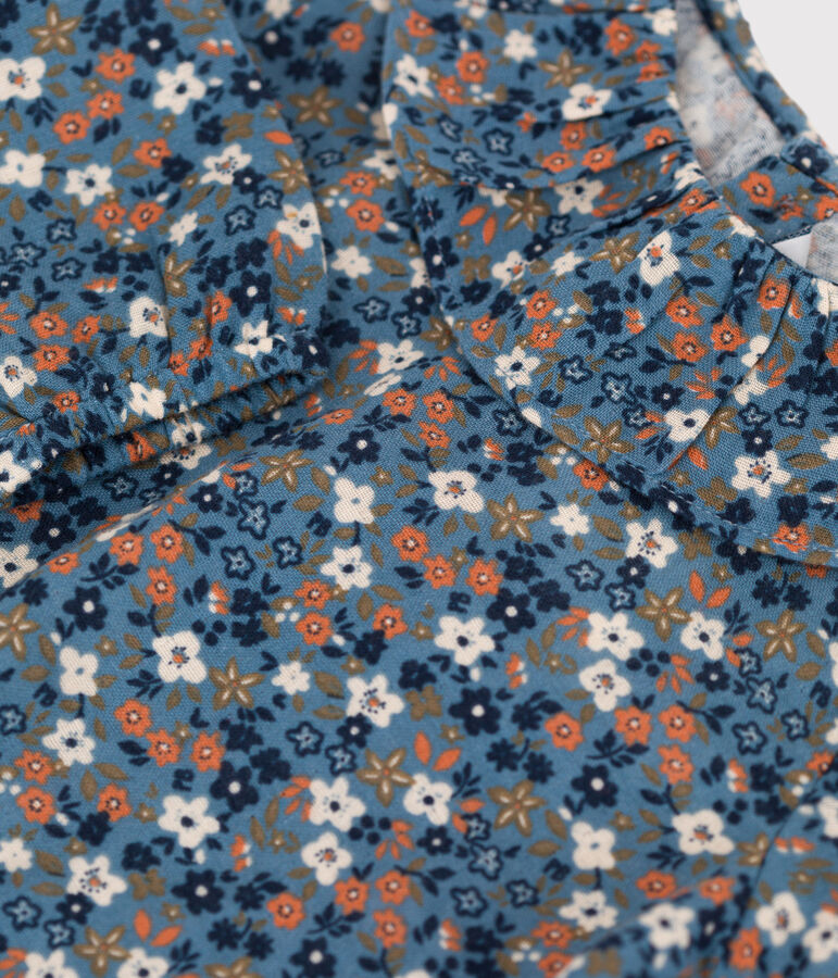 Lang&auml;rmelige Babybluse aus Musselin-Stoff blau/vielfarbig