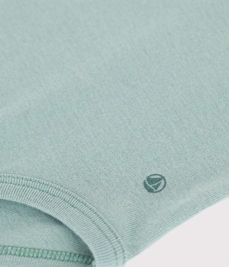 Kurz&auml;rmeliger Body aus einfarbiger Baumwolle gr&uuml;n PAUL