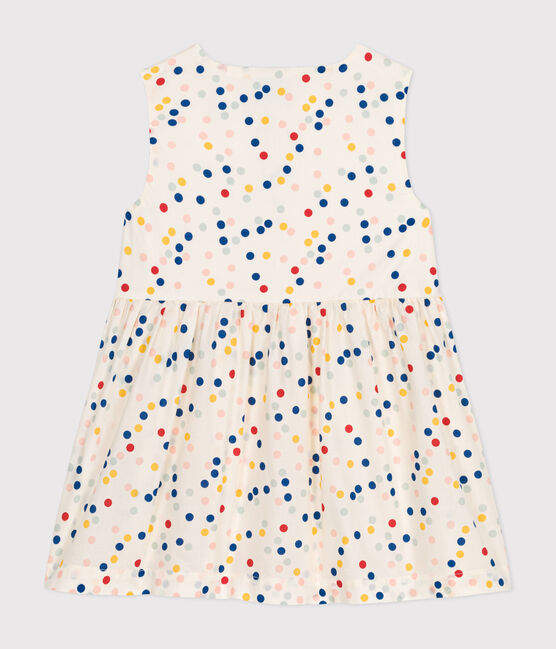 Ärmelloses Baby-Kleid aus Popeline  weiss MARSHMALLOW/weiss MULTICO