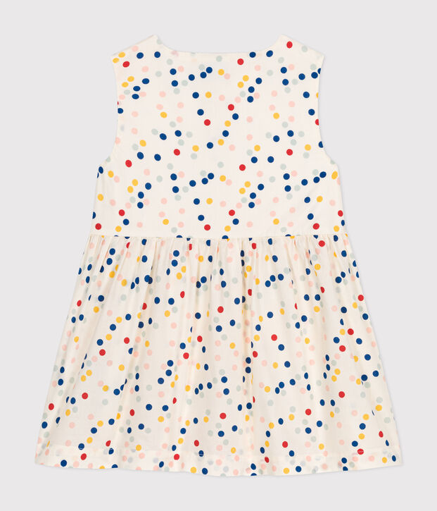 &Auml;rmelloses Baby-Kleid aus Popeline weiss/vielfarbig
