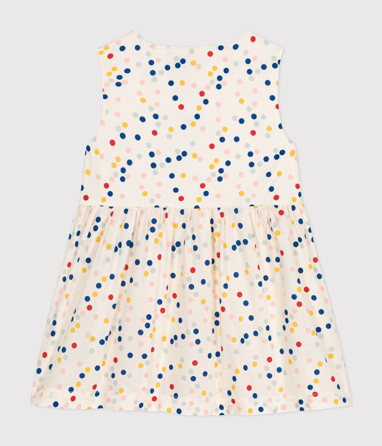 &Auml;rmelloses Baby-Kleid aus Popeline weiss/vielfarbig
