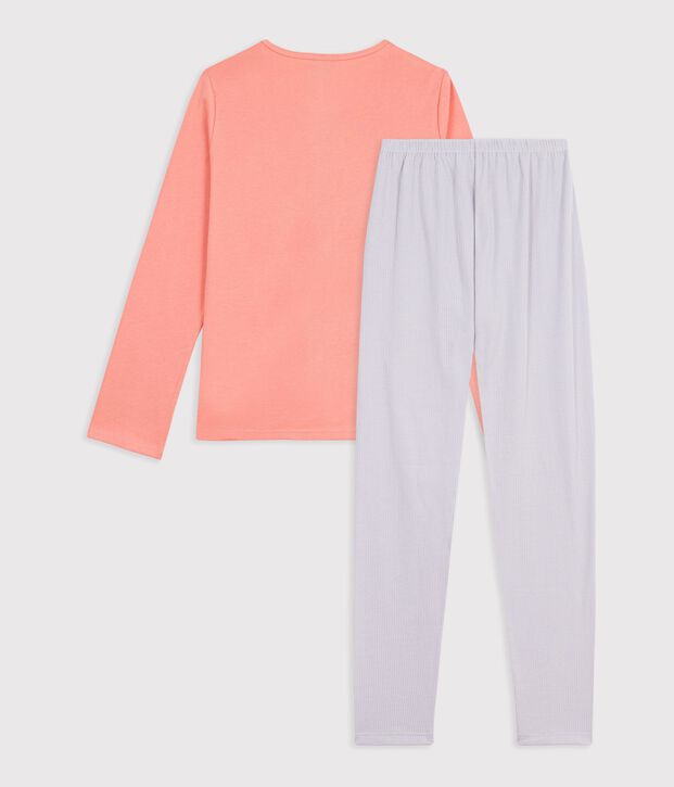 Pyjama  en coton orange/vielfarbig