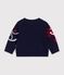 Baby-Pullover aus Wolle und Baumwolle mit Jacquard-Muster blau/vielfarbig