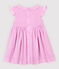 Kurzärmeliges Baby-Kleid aus Crêpe für Mädchen rosa BOHEME