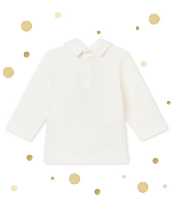 Einfarbiges Baby Jungen Polohemd weiss MARSHMALLOW