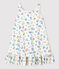 Ärmelloses Kinderkleid aus Baumwolle für Mädchen weiss MARSHMALLOW/weiss MULTICO