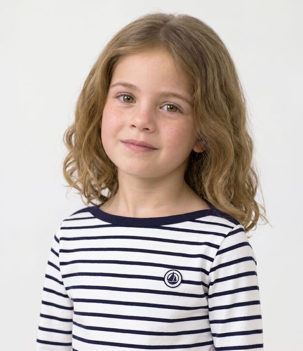 ikonisch Streifenshirt Marini&egrave;re f&uuml;r Kinder aus fester Baumwollstoff weiss/blau