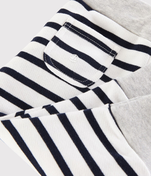 Gestreifte Baby-Hose f&uuml;r Jungen weiss/blau