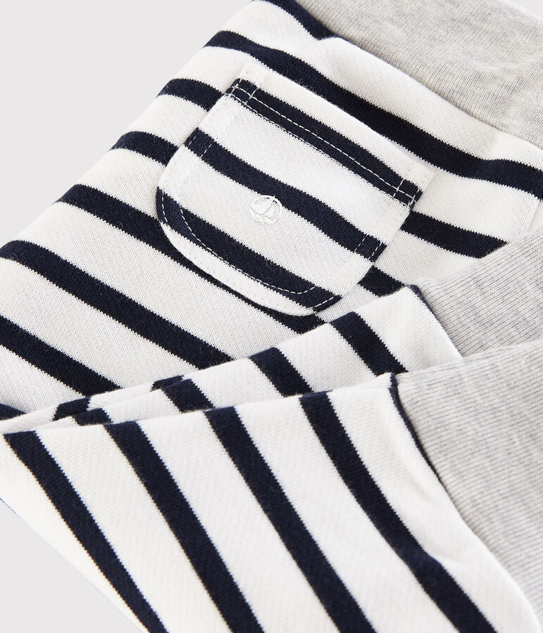 Gestreifte Baby-Hose f&uuml;r Jungen weiss/blau