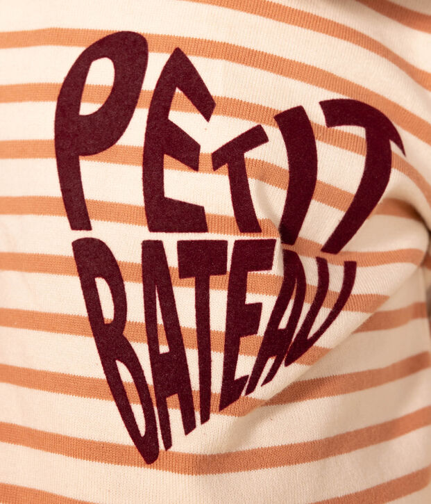 Kinder-Matrosenshirt aus Baumwolle f&uuml;r M&auml;dchen naturfarben/rosa
