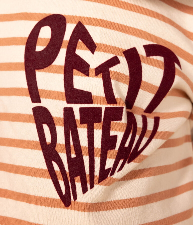 Kinder-Matrosenshirt aus Baumwolle f&uuml;r M&auml;dchen naturfarben/rosa