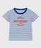 Gestreiftes Kinder-T-Shirt aus Baumwolle für Mädchen/Jungen weiss MARSHMALLOW/blau PERSE