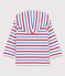 Gestreiftes Baby-Kapuzensweatshirt aus dickem Jersey weiss MARSHMALLOW/weiss MULTICO
