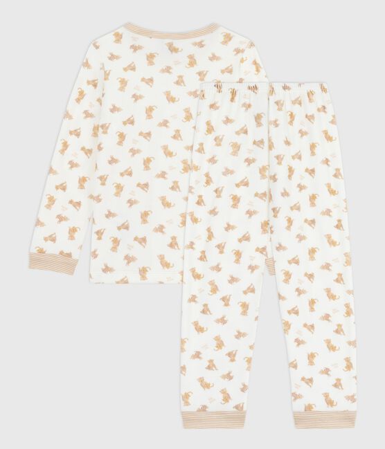 Kinder-Pyjama aus Nicki mit Leoparden-Motiv MILK/ MULTICO