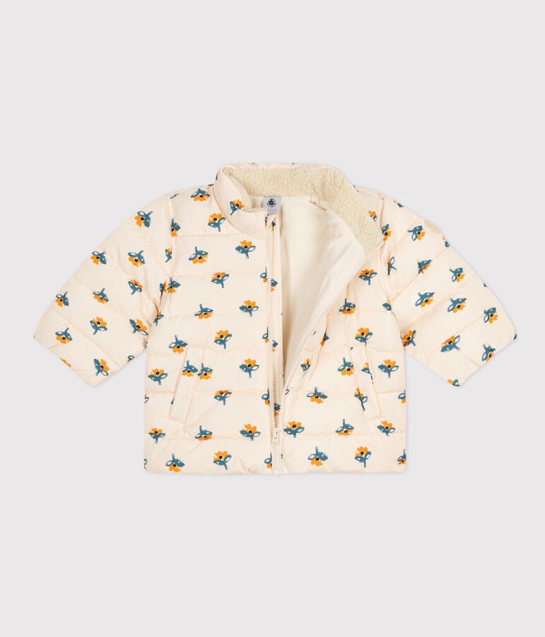 Gemusterter Baby-Anorak mit einziehbarer Kapuze naturfarben/vielfarbig