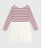 Langärmeliges Kinderkleid aus Baumwolle und Tüll rot MILK/ AMARANTE