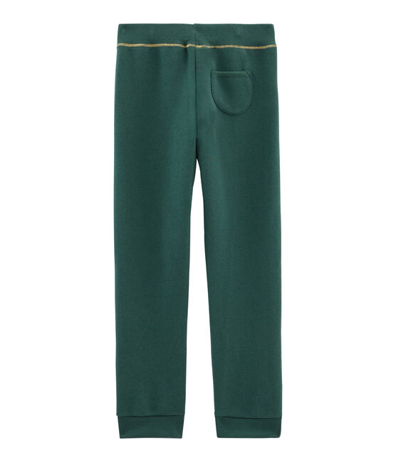 Hose aus Molton für Mädchen grün SOUSBOIS