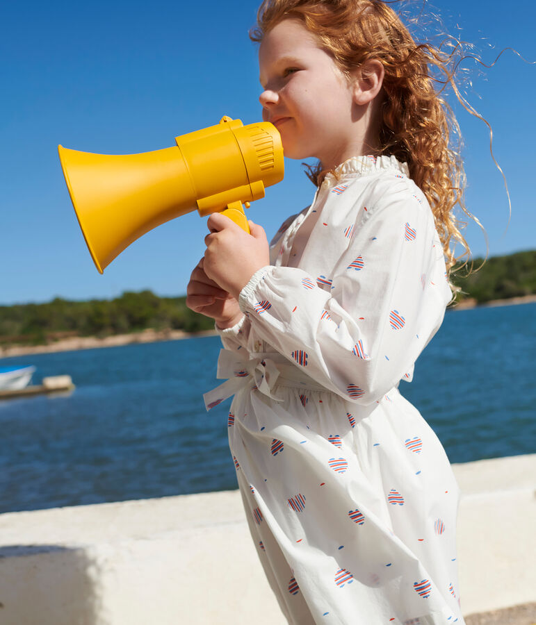 Lang&auml;rmelige Kinder-Bluse mit Herzmotiv naturfarben/vielfarbig