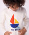 Langärmeliges Kinder-T-Shirt aus bedruckter Baumwolle naturfarben MILK