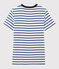 Damen-T-Shirt aus Baumwolle mit Rundhalsausschnitt weiss MARSHMALLOW/blau SURF